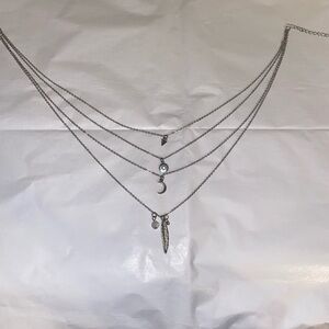 American Eagle Outfitters Silver Multi-Layer Necklace